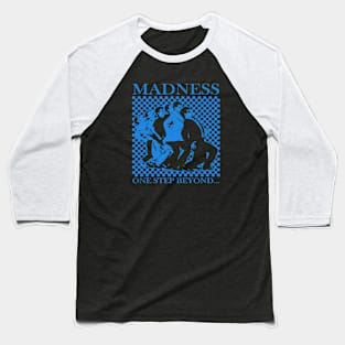 Madness - Retro Checkerboard Blue Baseball T-Shirt